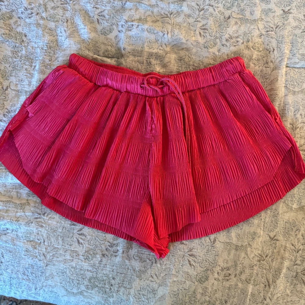 Free people movement pleated flutter shorts